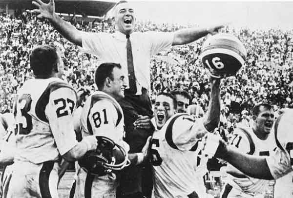 Coach Ray Graves (Tennessee) Gets Carried Off the Field After Upset Victory